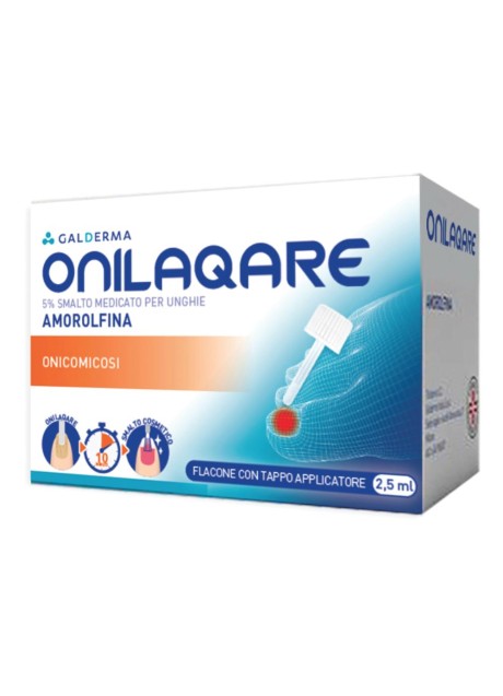 ONILAQARE*smalto unghie 1 flacone 2,5 ml 5% con tappo applicatore