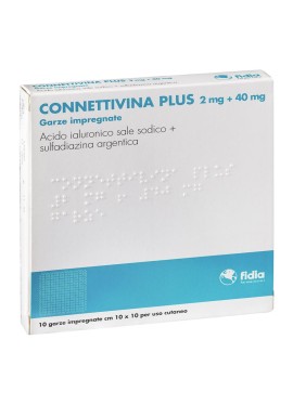 CONNETTIVINA PLUS*10 garze 2 mg + 40 mg 10 cm x 10 cm