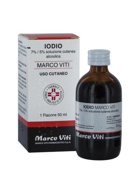 IODIO SOLUZIONE ALCOLICA I (MARCO VITI)*soluz cutanea 50 ml7% + 5%