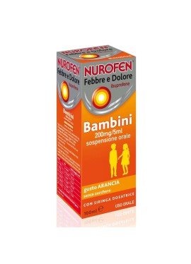 NUROFEN FEBBRE E DOLORE*orale sosp 100 ml 200 mg/5 ml arancia senza zucchero con siringa