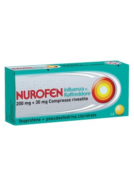 NUROFEN INFLUENZA E RAFFREDDORE*12 cpr riv 200 mg + 30 mg