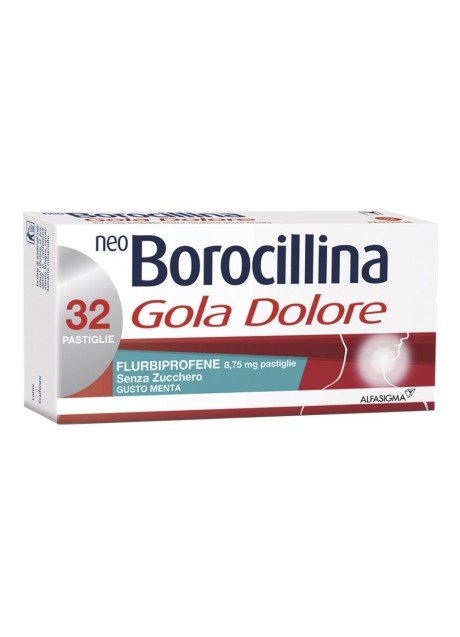 NEOBOROCILLINA GOLA DOLORE*32 pastiglie 8,75 mg menta senzazucchero