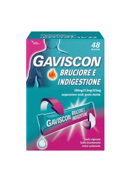 GAVISCON BRUCIORE E INDIGESTIONE*48 bust 500 mg + 213 mg + 325 mg gusto menta