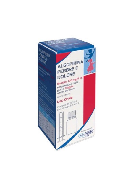 ALGOPIRINA FEBBRE E DOLORE*orale sosp 150 ml 100 mg/5 ml gusto fragola senza zucchero
