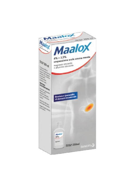 MAALOX*orale sosp 250 ml 4% + 3,5% aroma menta flacone