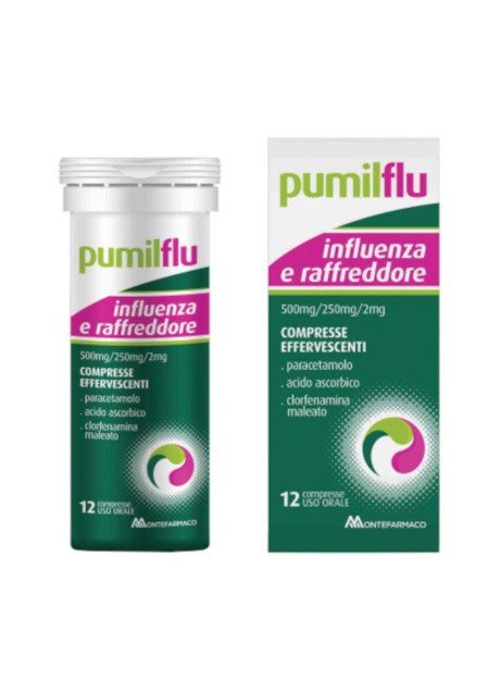 PUMILFLU INFLUENZA E RAFFREDDORE*12 cpr eff 500 mg + 2 mg +250 mg