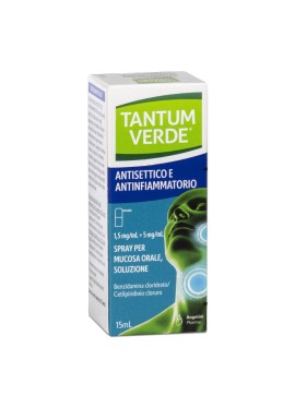 TANTUM VERDE ANTISETTICO E ANTINFIAMMATORIO*spray mucosa orale 1 flacone 15 ml 1,5 mg/ml + 5 mg/ml