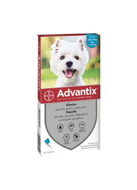 Advantix spot on 1 pipetta da 1ml per cani da 4 a 10 kg