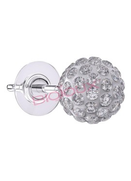 Biojoux - orecchini white crystal ball 6 stainless steel BJT0060