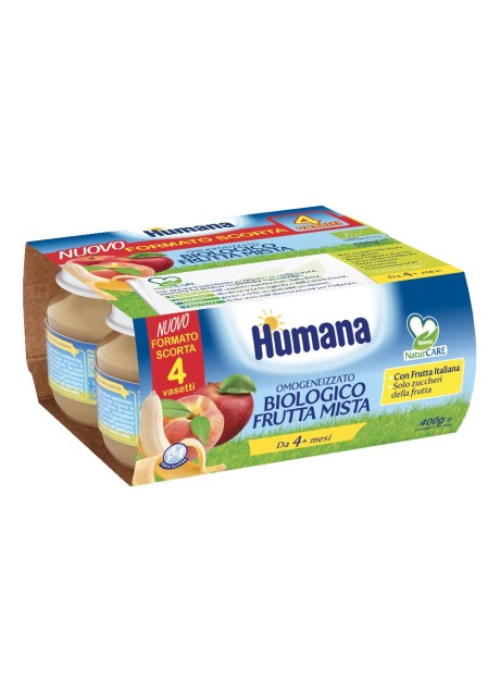 Humana omogeneizzato frutta BIO 4pz da 100grammi