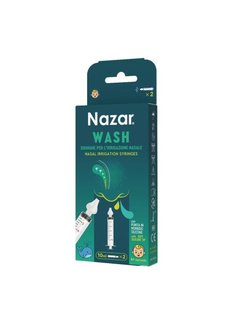 NAZAR WASH SIRINGA IRRIGAZIONE NASALE 2 PEZZI