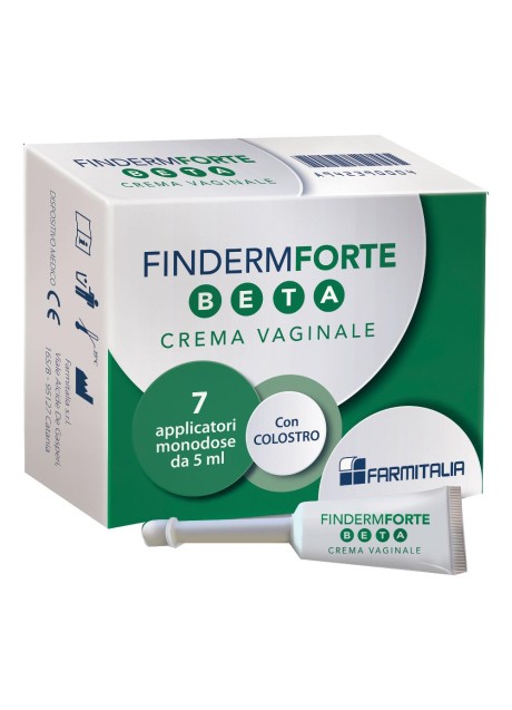 Finderm Forte Beta crema vaginale - lenitivo e antinfiammatorio per la mucosa vaginale - tratta le lesioni da HPV -  confezione da 7 applicatori da 5 millilitri