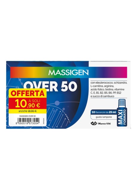 Massigen over 50 - integratore multivitaminico 10 flaconi da 25 millilitri