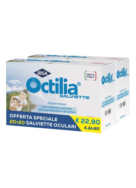 Octilia salviette perioculari monouso confezione bipack - 20+20 salviette