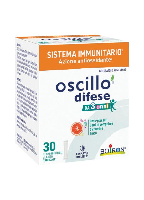 Oscillo difese 3+ - 30 stick orosolubili per adulti e bambini a partire dai 3 anni
