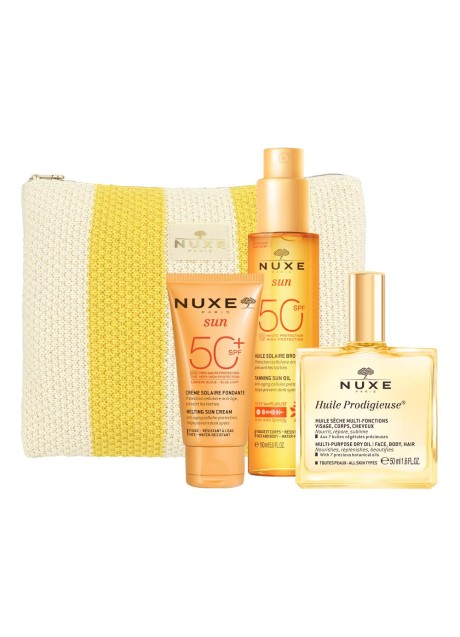 NUXE TROUSSE MY SUMMER ESS 25 1 CREMA SOLARE VISO SPF50+ 50ML + 1 HUILE PRODIGIEUSE 50 ML + 1 OLIO SOLARE VISO & CORPOSPF50 150 ML