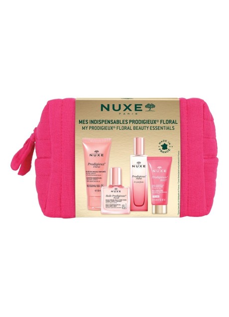 Nuxe trousse floral 251- gel doccia floral 30ml, huile prodigieuse 10ml, floral le perfum 15ml, boost crema gel 15ml