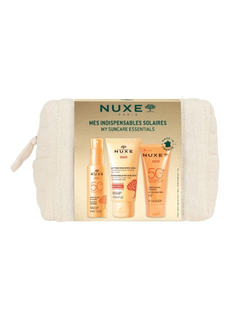 NUXE TROUSSE SUN 25 1 CREMA VISO SPF50 30 ML + 1 OLIO SPRAYSPF50 50 ML + 1 LATTE DOPOSOLE 50 ML
