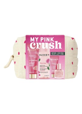 Nuxe trousse pink crush- acqua micellare very rose 100ml, 1 boos maschera detox 75ml, 1 boost crema gel 15ml, 1 huile prodigeuse floral 10ml