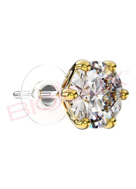 BJT395 ORECCHINO QUEEN CHARLOTTE 6MM GOLD PLATED