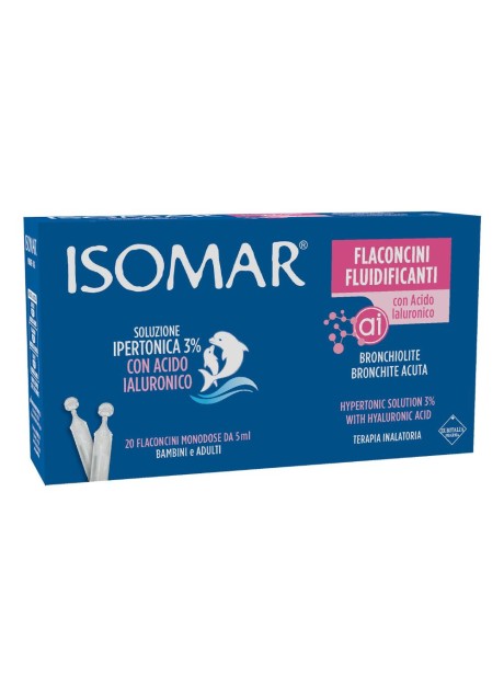 ISOMAR FLACONCINI FLUIDIFICANTI SOLUZIONE IPERTONICA 30%+ACIDO IALURONICO 20 FLACONCINI DA 5 ML