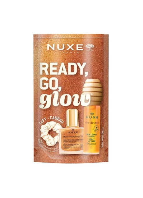 NUXE GLOW ON THE GO 1 REVE DE MIEL GLOSS SOIN LEVRES AU MIEL10 ML + 1 HUILE PRODIGIEUSE OR 10 ML