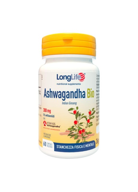 LONGLIFE ASHWAGANDHA BIO 5% 300 MG 60 CAPSULE VEGETALI