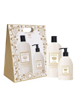 Acqua di Bolgheri -La Rosa Cofanetto Bag - Bio Bagnodoccia Delicato all'olio di Oliva Bio + Bio Crema Fluida Corpo all'olio di Oliva Bio