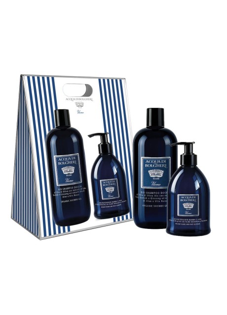 UOMO COFANETTO BAG BIO SHAMPOO DOCCIA ALL'OLIO DI OLIVA BIO+ BIO DETERGENTE BARBA E VISO ALL'OLIO DI OLIVA BIO