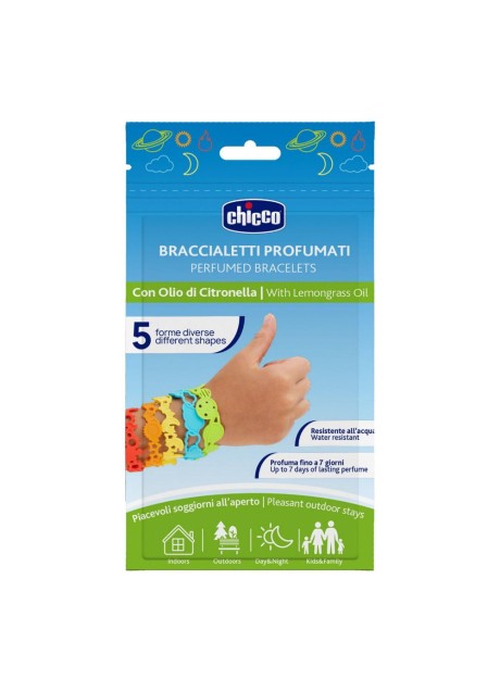 CHICCO BRACCIALETTI PROFUMATI IN SILICONE 5 PEZZI