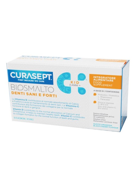 Curasept Biosmalto - Denti Sani e Forti Kid - 10 flaconcini da 8 millilitri 