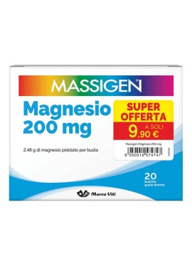 MASSIGEN MAGNESIO PIDOLATO 200 MG 20 BUSTINE LIMONE PROMO