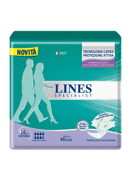 LINES SPECIALIST PANNOLONE A MUTANDA SUPER MEDIA 14 PEZZI FARMA