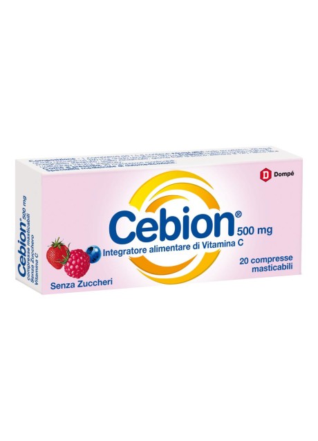 Cebion vitamina C SENZA ZUCCHERO gusto frutti di bosco - 20 compresse masticabili