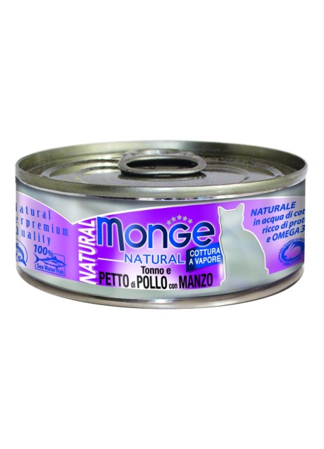 MONGE NAT POLLO/MANZO 80GR