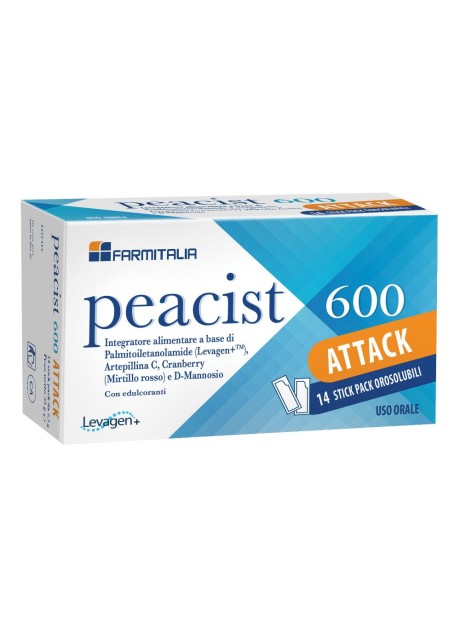 Peacist 600 Attack integratore per le vie urinarie 14 bustine orosolubili