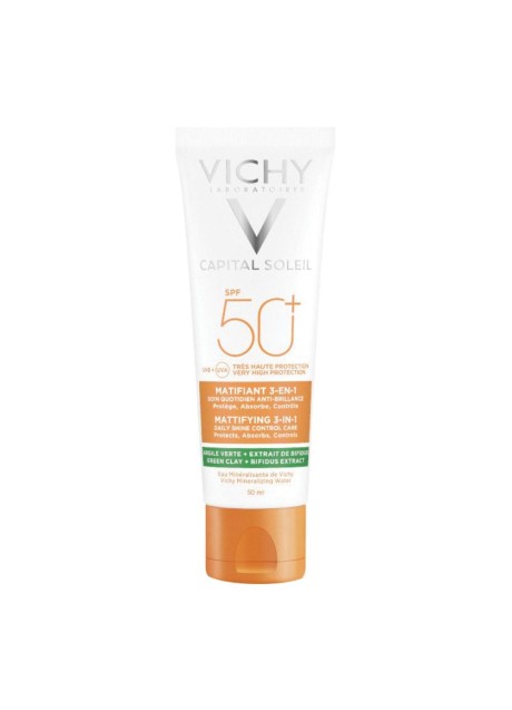 vichy crema solare opacizzante 3 in 1 effetto mat spf 50+ 50ml