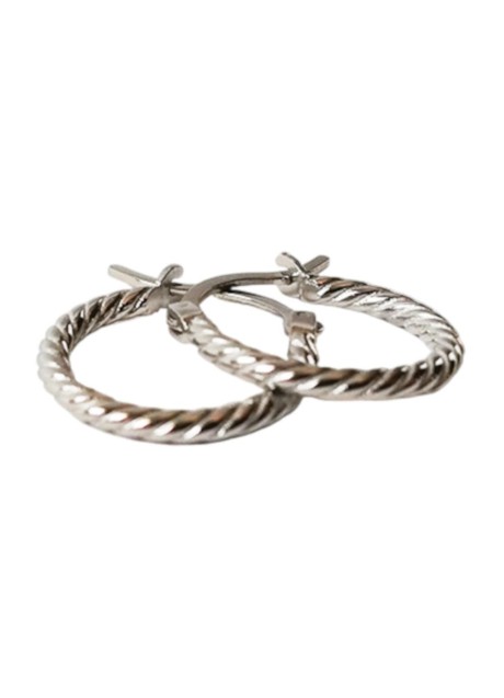 BJT990 ORECCHINI BRAIDED HOOP STAINLESS STEEL