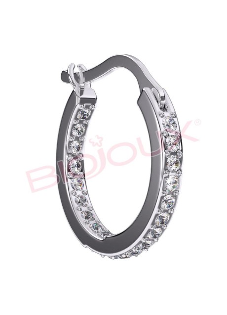 BJT992 ORECCHINI CRYSTAL HOOP STAINLESS STEEL