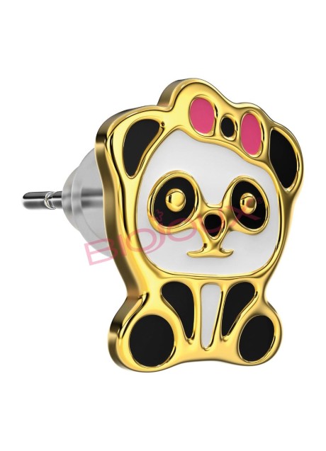 BJT712 ORECCHINI BABY PANDA GOLD PLATED