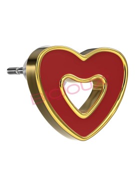 BJT715 ORECCHINI RED HEART GOLD PLATED