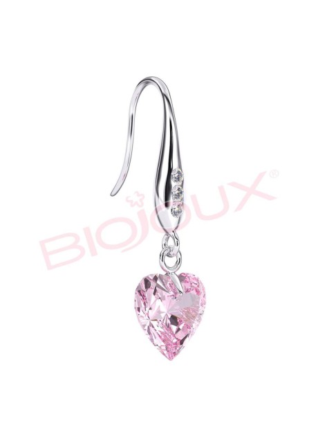 BJT722 ORECCHINI ROSA HEART STAINLESS STEEL