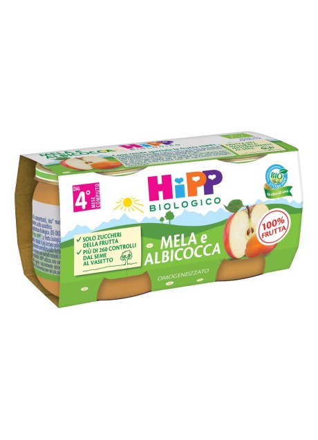 HIPP OMOG ALBICOCCA/MELA 2X80G