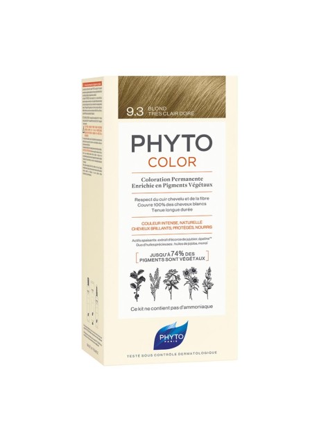 PHYTOCOLOR 9,3 BIONDO CHIARISSIMO DORATO LATTE 50 ML + CREMA50 ML + MASCHERA 12 ML