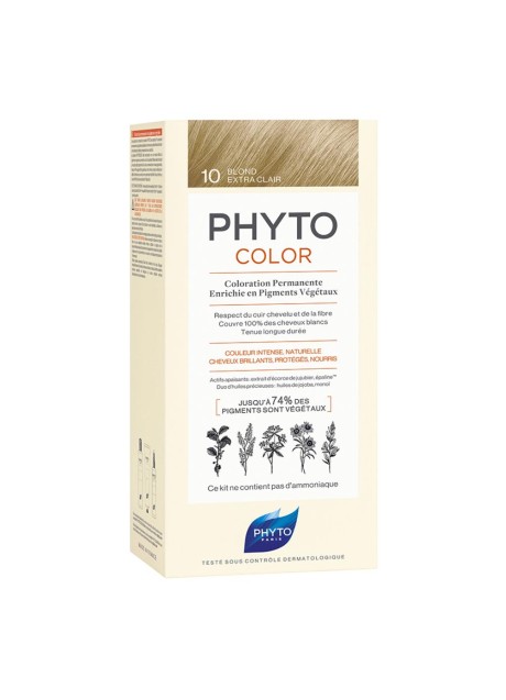 PHYTOCOLOR 10 BIONDO CHIARISSIMO EXTRA LATTE 50 ML + CREMA 50 ML + MASCHERA 12 ML