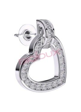 Biojoux - orecchini pendenti montecarlo heart stainless steel BJT224