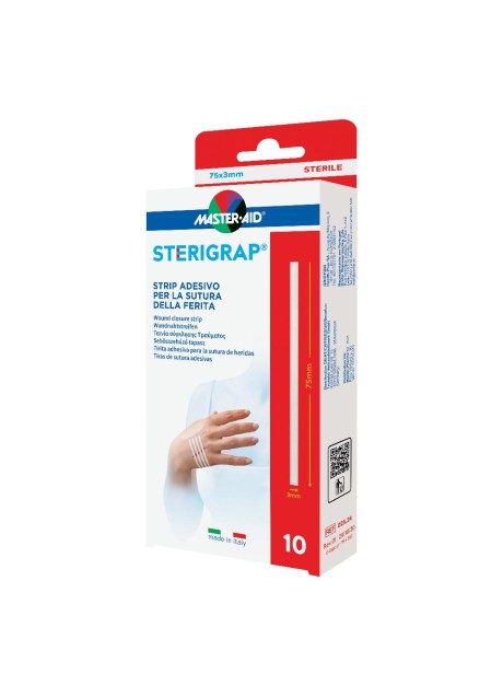 MASTER-AID STERIGRAP STRIP ADESIVO SUTURA FERITE 75X3 MM 10PEZZI