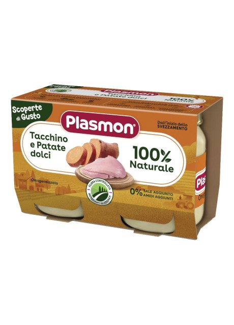 PLASMON OMOGENEIZZATI TACCHINO PATATE DOLCI 2 PEZZI DA 120 G