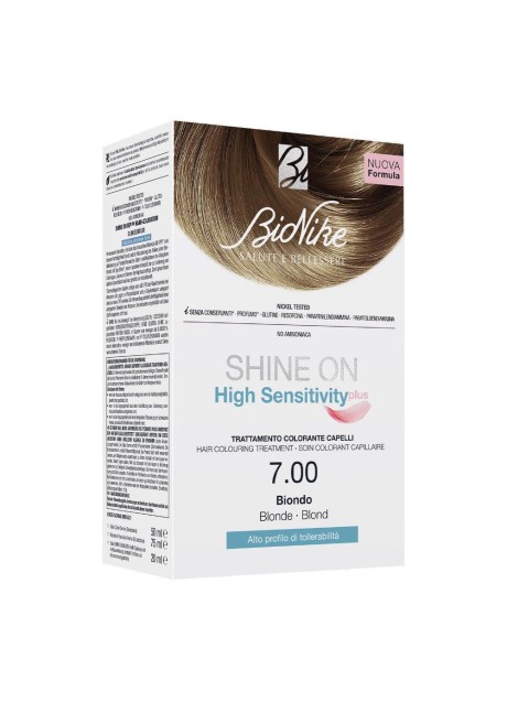 SHINE ON HIGH SENSITIVITY PLUS BIONDO 7,00 RIVELATORE IN CREMA 75 ML + CREMA COLORANTE 50 ML