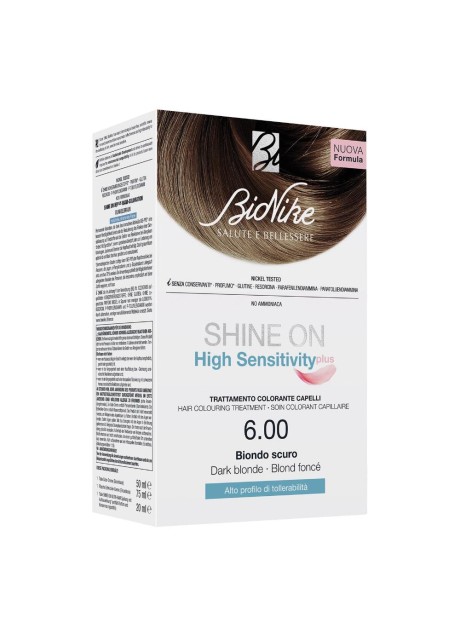SHINE ON HIGH SENSITIVITY PLUS BIONDO SCURO 6,00 RIVELATOREIN CREMA 75 ML + CREMA COLORANTE 50 ML